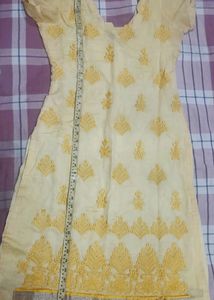 Chanderi Silk Embroidered Kurta With Salwar