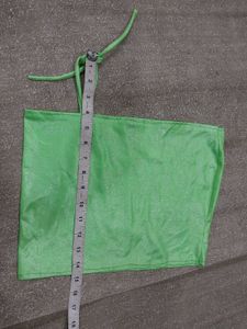Lime Green Sparkly Crop Top combo