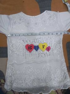 Cute White Layered Girls Top