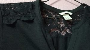 H&amp;M Black Lace Top