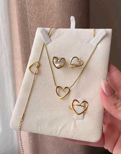 Heart Charm Jewelry Set