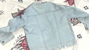 Embroidered Denim Jacket with Roses