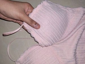 Padded Pink Lace Trim Cami Top