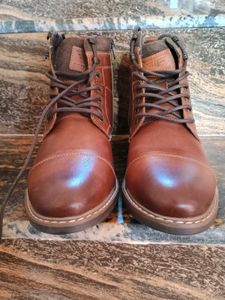 Men's Brown Leather Lace-up Boots