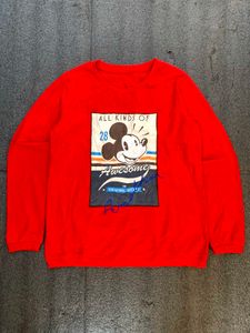 Mickey Mouse Red Graphic Sweatshirt