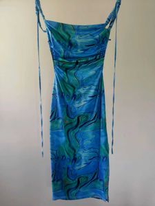 Blue marble bodycon Dress