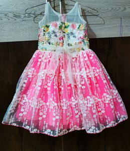 Pink Barbie Party Frock For Girls