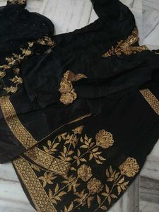 Black Lehenga Choli with Gold Embroidery