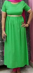 green crepe kurti