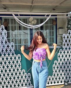 Stylish Purple Tie-Front Tube Top