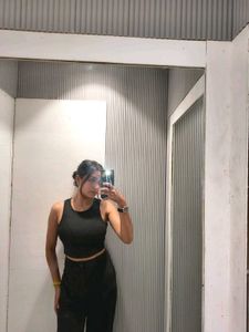 Sleek Black Ribbed Tank Top