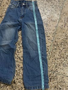 Kids Blue Denim Wide Leg Jeans
