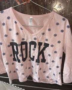 Cute Pink "ROCK" Graphic T-Shirt