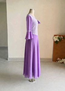 Elegant Purple Lace Gown