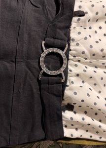 Trending Polka Dot dark grey and white top