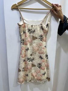 Butterfly Floral Print Mini Dress