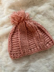 Cute Pink Knit Beanie Winter Hat