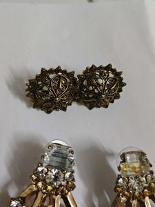 Sparkling Gemstone Dangle Earrings Set