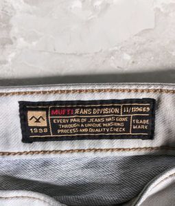 MUFTI Men's Distressed Light Wash Jeans