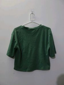 Cute Green Daisy Crop Top