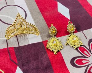 Exquisite Kundan Maang Tikka & Earrings Set