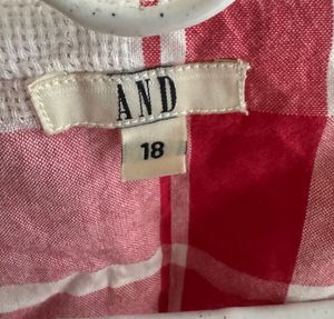 AND - Red &amp; White Checkered Tunic Top