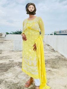 Yellow Embroidered Kurta Set