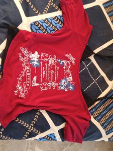 Red Casual Tunic Top