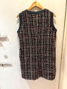 Chic Tweed Sleeveless Mini Dress