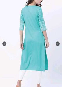 Vishuddh Turquoise Motif printed kurta