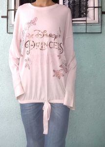 Disney Princess "Girls" Pink Tie-Front Top