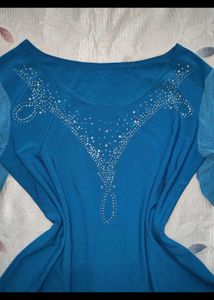 Sparkling Blue Tunic Top