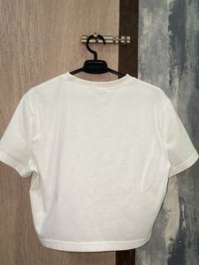 White cute crop top