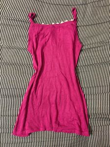 Cute Pink Lace Trim Tank Top