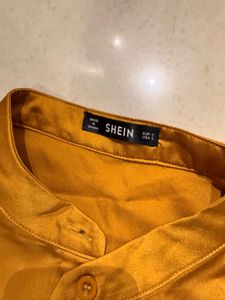Elegant Mustard Puff Sleeve Blouse