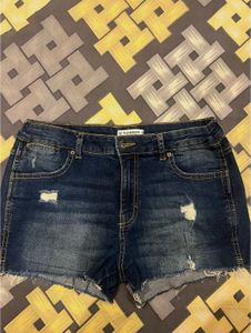 Distressed Denim Shorts