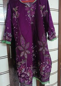 Vibrant Purple Embroidered Kurta Set