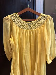 Yellow Georgette Top From Taurus