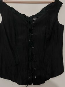 Black Lace-Up Corset Top