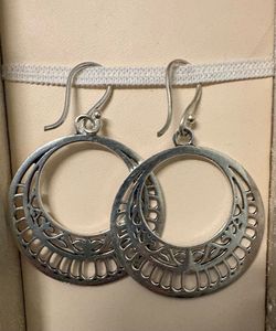 Oxidised silver Hoop Earrings
