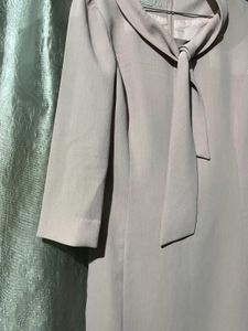 Elegant Pink Tie-Neck Dress