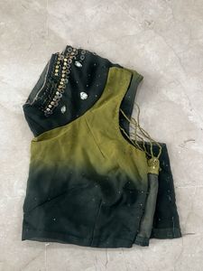 Embroidered Olive Green Blouse