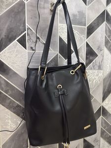 Chic Black Faux Leather Hobo Bag
