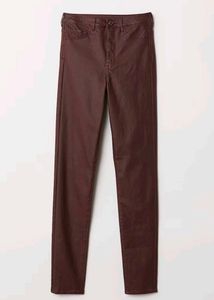 H&M Burgundy S/M Leather Type  high waist