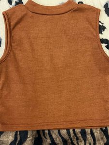 Brown Sleeveless Top