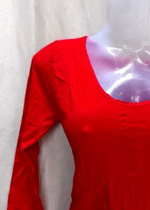 Red Long Sleeve Top