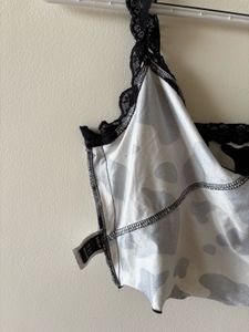 Cow Print Lace Trim Cami Top