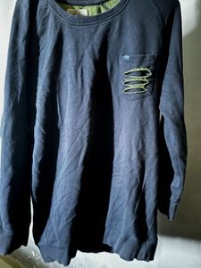 Distressed Navy Crewneck Sweatshirt spykar