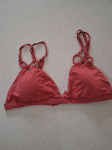 L Stylish Coral Bikini Top