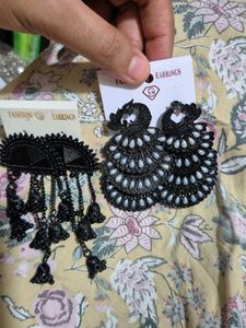 Black Jhumka Earrings